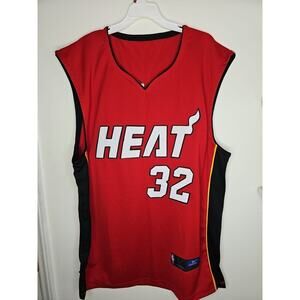 Shaquille O'Neal #32 Reebok Sz 56 3XL Miami Heat Jersey Red Shaq